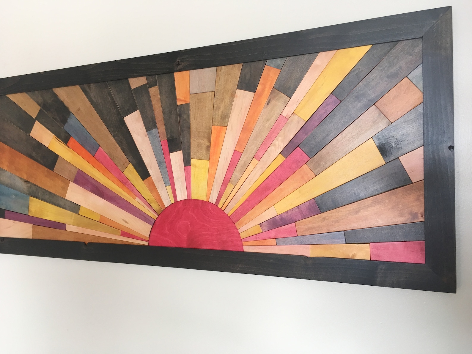 Sunset wood wall art Etsy