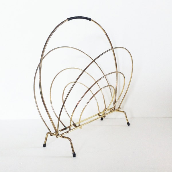 Magazine rack gold metal