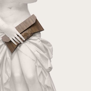 Shoes, bags and accessories Category Winner: Etsy Design Awards 2020 wood clutch, wood bag, wood purse, geometric, geometric wood clutch image 7