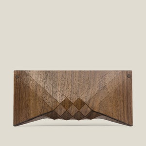 Shoes, bags and accessories Category Winner: Etsy Design Awards 2020 wood clutch, wood bag, wood purse, geometric, geometric wood clutch image 2
