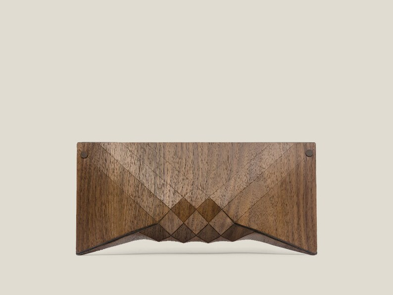 Shoes, bags and accessories Category Winner: Etsy Design Awards 2020 wood clutch, wood bag, wood purse, geometric, geometric wood clutch image 2