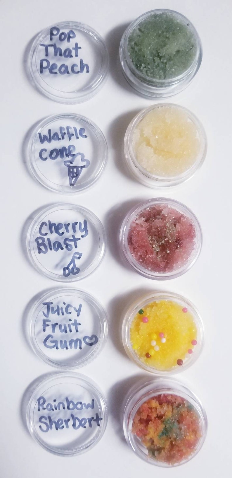 Lip Scrub Samples Organic Flavored Sugar Scrub Lip Scrubs Etsy