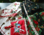 Beautiful package deal. Half apron, table topper, pot holder, crochet pot holder