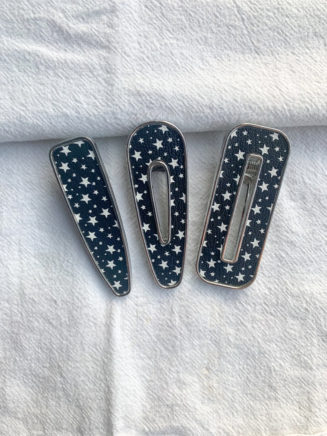 Black and White Stars Hair Clips Hair Clips Alligator Clips Etsy