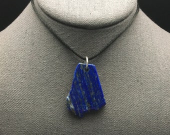 Lapis Lazuli Pendant 2 Inch, High Grade Blue Lapis Stone from Afghanistan, Lapis Pendant with Sterling Silver, Lapis Necklace