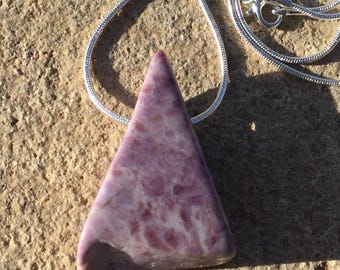 Lavender Jade Pendant 40mm, Rare Purple Jade Stone from Turkey, Polished with Large Hole Drilled Fits on Chain, Lavender Jade Necklace