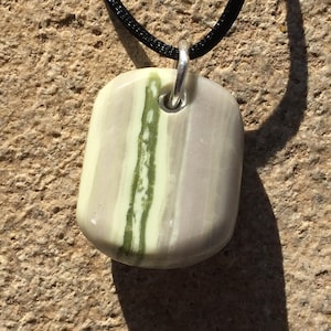 Infinite Stone Pendant, 37mm Green Infinite from India, Polished Stone with Sterling Silver, Infinite Necklace
