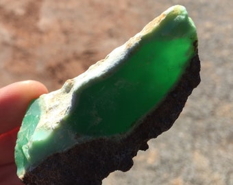 Natural Green Raw Chrysoprase Slab Loose Gemstone Both Side Polished Wholesale Lots Size 60x30 45x37mm. 6Pcs 490Cts