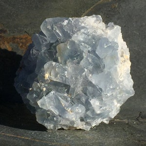 Celestite Crystal Cluster, Raw Blue Celestite Crystals in Matrix, Celestine Stone, Raw Crystals and Stones, Rocks and Minerals