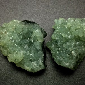 2 Prehnit-Kristalle aus Marokko, 7,5 cm (rohe grüne) Prehnit-Kristall-Cluster, Kristallproben, Felsen & Mineralien, Kristalle und Steine