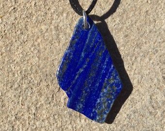 Lapis Lazuli Pendant 2.5 Inch, High Grade Blue Lapis Stone from Afghanistan, Lapis Pendant with Sterling Silver, Lapis Necklace