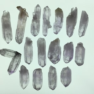 17 Vera Cruz Amethyst Crystals Bulk Lot, Small Clear Lavender Purple Amethyst Crystal Points, Raw Crystals & Stones, Rocks and Minerals