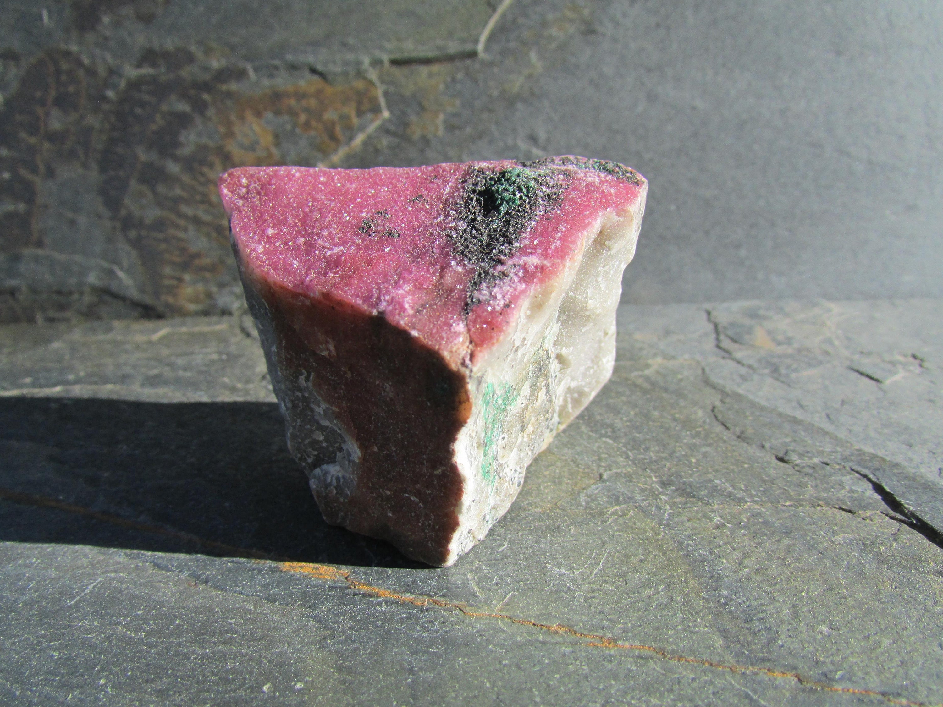 Unique Pink Cobalto Calcite - Raw Pink Calcite on Stone Matrix