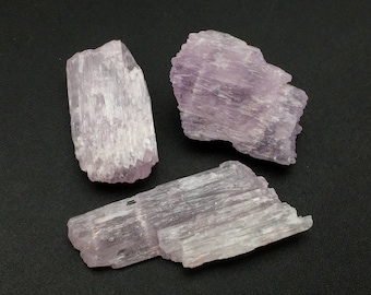 3 Raw Kunzite Crystals, 30.4 Grams Pink Kunzite Crystal Rough, Kunzite Stone, Raw Crystals & Stones, Rocks and Minerals, Gemstones