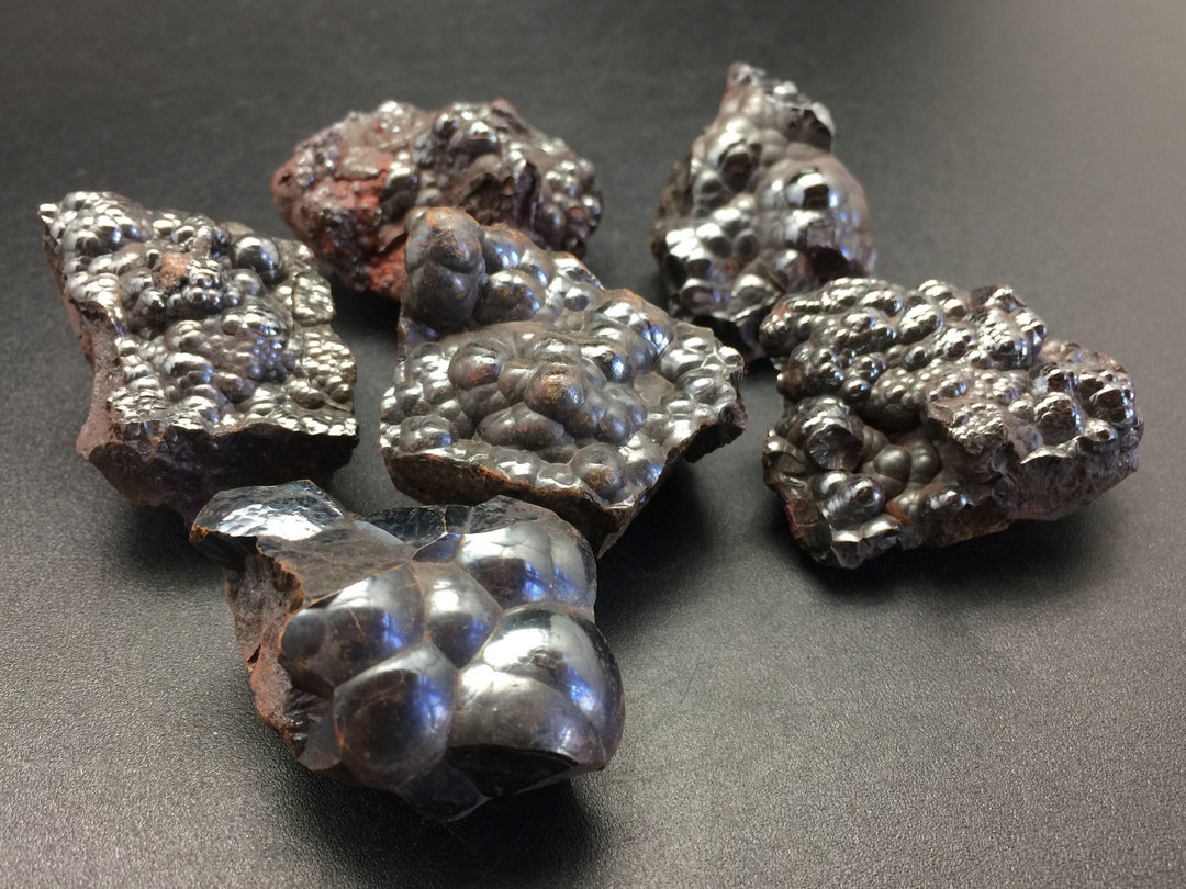 6 Hematite Botryoidal Crystals, High Grade Raw Hematite Stones, Raw ...