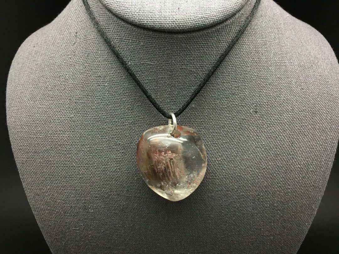 Garden Quartz Pendant 1.75 Inch Clear Quartz With Lodolite Etsy