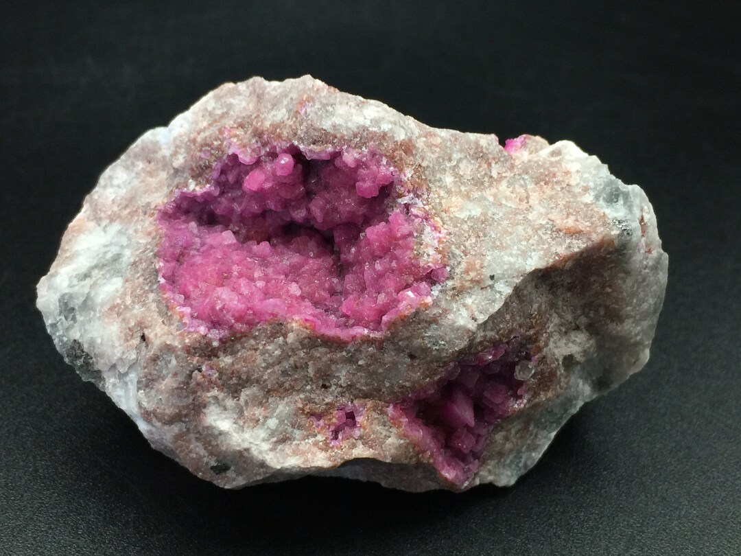 Cobalto Calcite in Matrix, Bright Pink Calcite Crystal Druzy, High ...