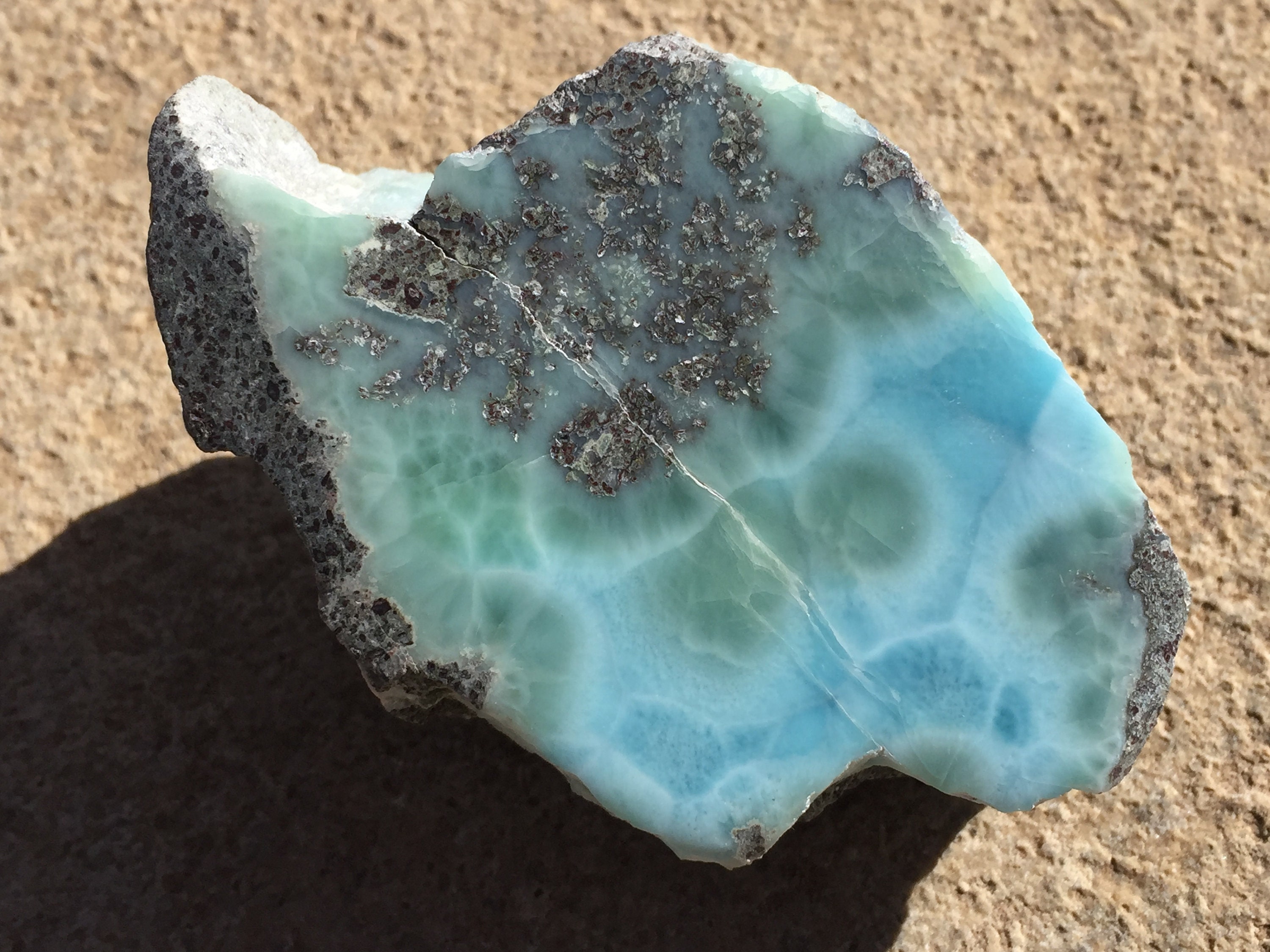 ◯larimar◯ 14.16ct Natural Light Greenish Blue Larimar, Oval, Opaque