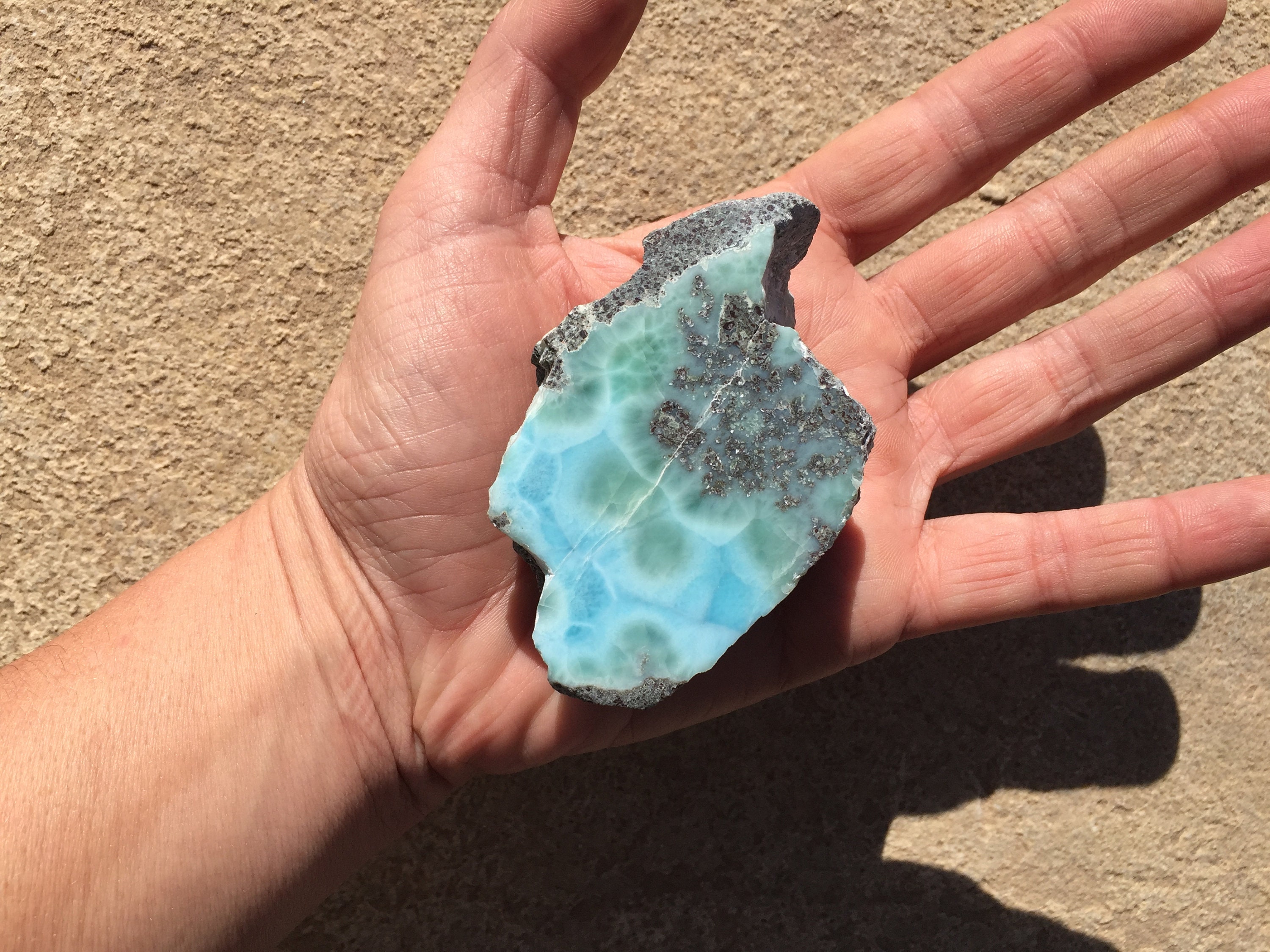 Larimar Stone 3.25 Inch, High Grade Blue Green Larimar From