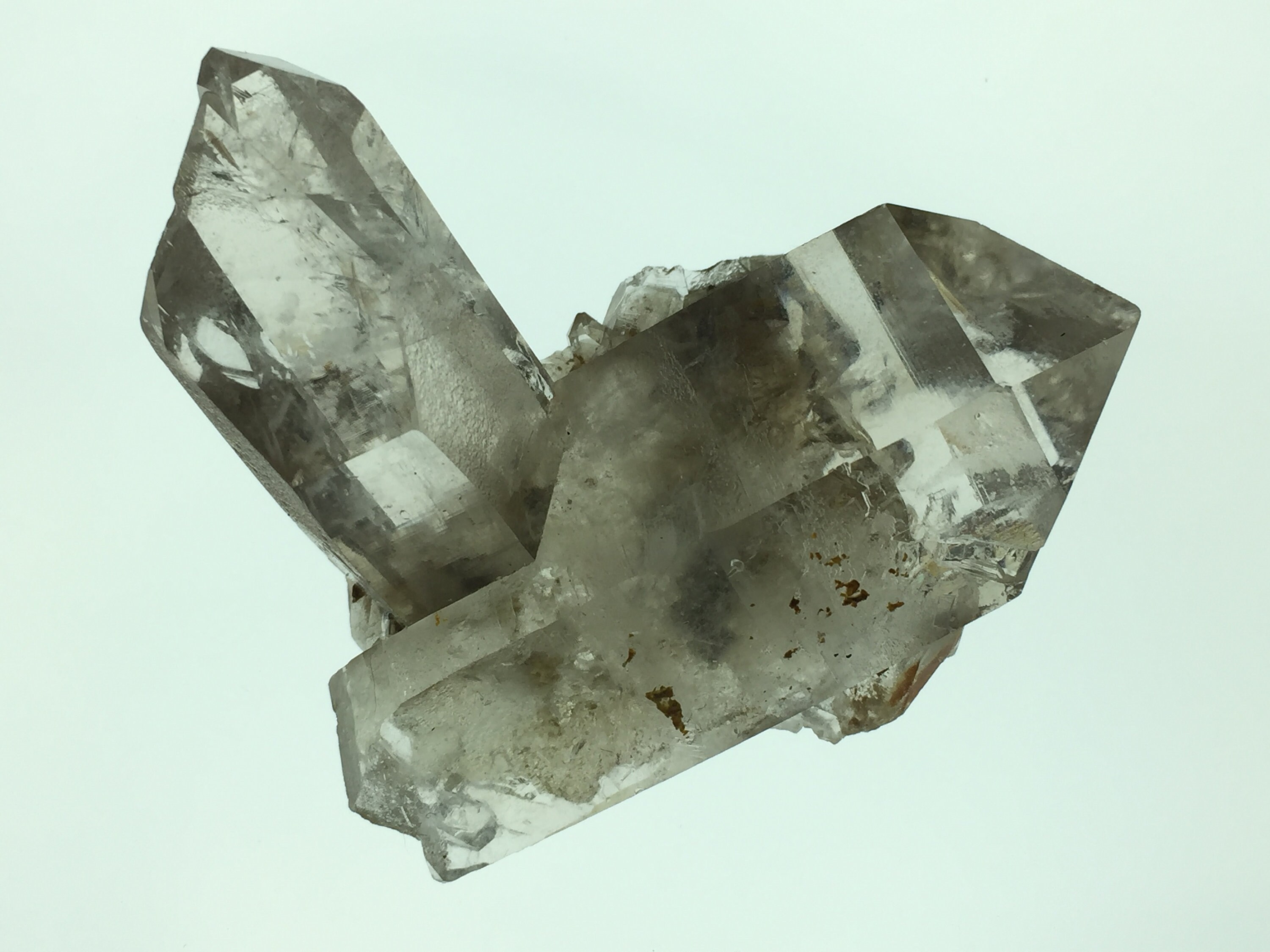 水晶標本 3 インチ、複数の結晶点を持つ未加工の透明水晶、未加工の
