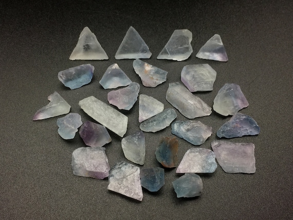 27 Blue Fluorite Stones Bulk Lot - Raw Fluorite Crystals Blue and Purple Chinese Fluorite - Raw Crystals and Stones, Rocks and Minerals