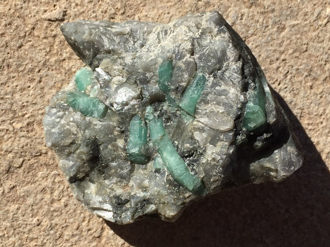 Emerald Crystals in Matrix 3 Inch Raw Green Emerald Crystals Etsy