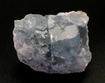 Celestite Crystal Cluster, Raw Blue Celestite Crystals in Matrix, Celestine Stone, Raw Crystals and Stones, Rocks and Minerals