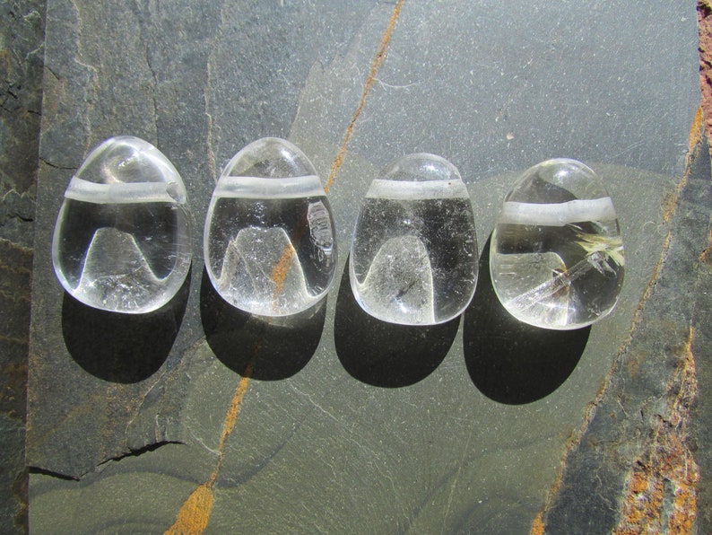 Gemstones Rocks and Minerals Drilled Crystals 4 Clear Quartz Pendant Stones Bulk Lot Quartz Crystal Necklace Stone Beads Stone Pendant