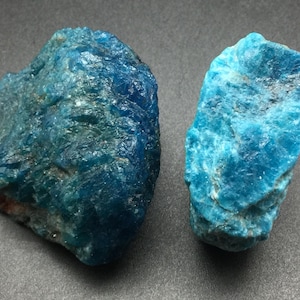 2 Blue Apatite Stones, 2.5 Inch Raw /Rough Blue Apatite from Brazil, Raw Crystals and Stones, Rocks and Minerals, Gemstones