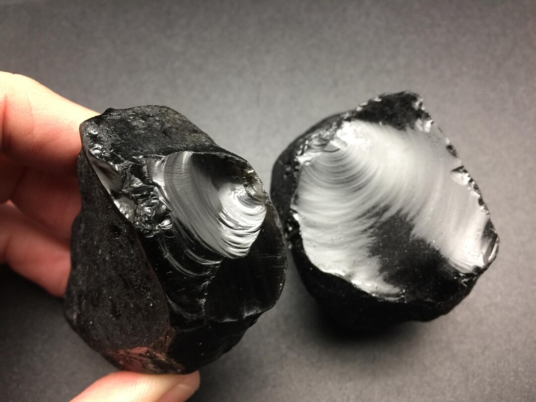 2 Large Obsidian Stone Apache Tears From Arizona, Raw Obsidian Nodules ...