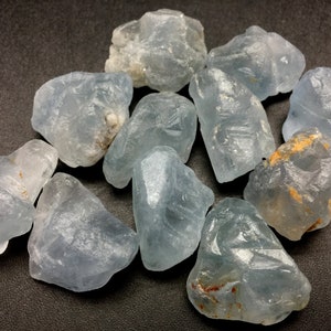 11 Celestite Crystals, Small Raw Blue Celestite / Celestine, Raw Crystals and Stones, Rocks & Minerals Healing Stone