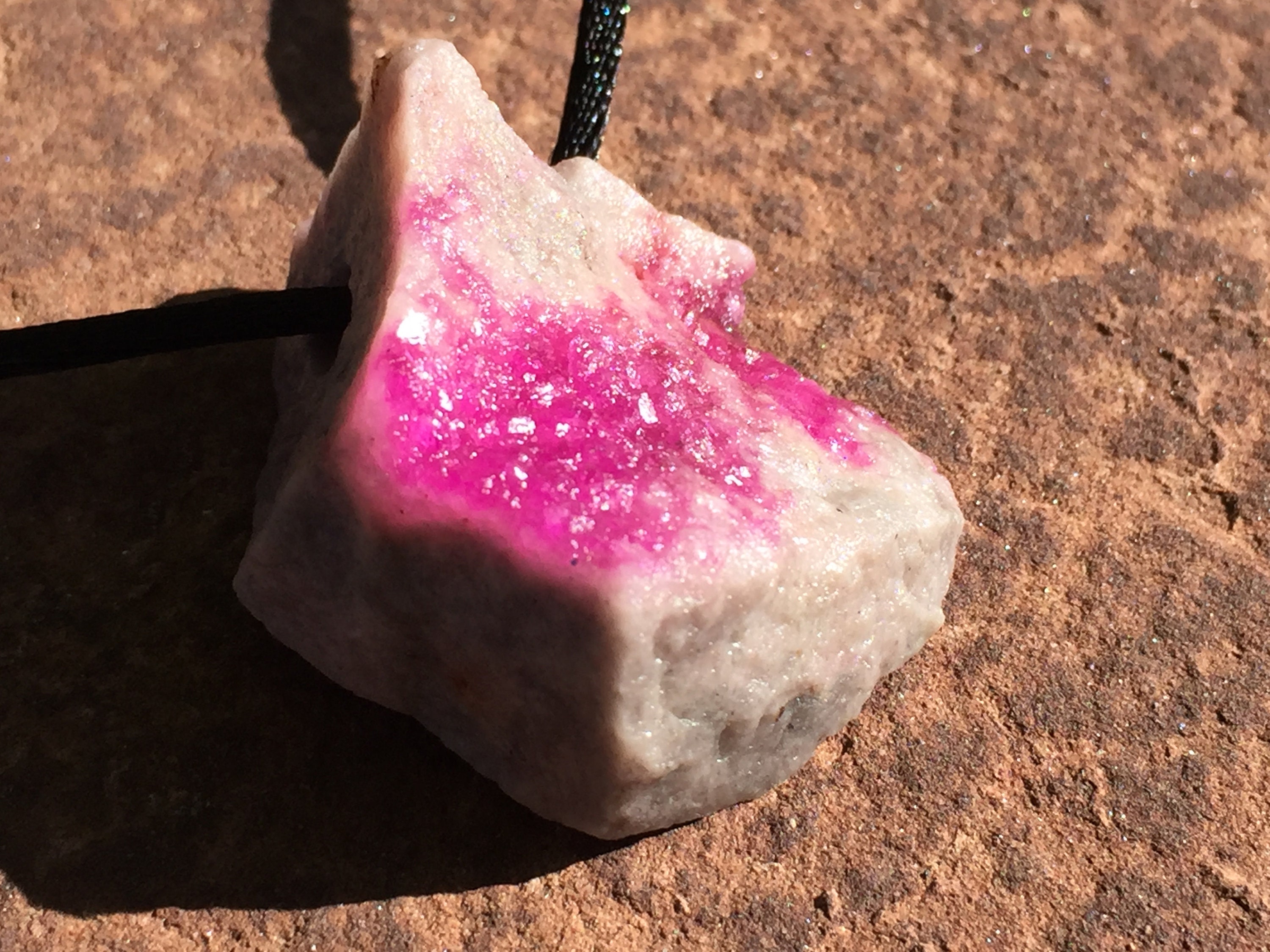 Unique Pink Cobalto Calcite - Raw Pink Calcite on Stone Matrix