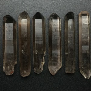 6 Raw Smoky Quartz Crystals, 3 Inch Clear Smokey Brown Quartz Crystal Points, Raw Crystals & Stones, Rocks and Minerals, Healing Stones