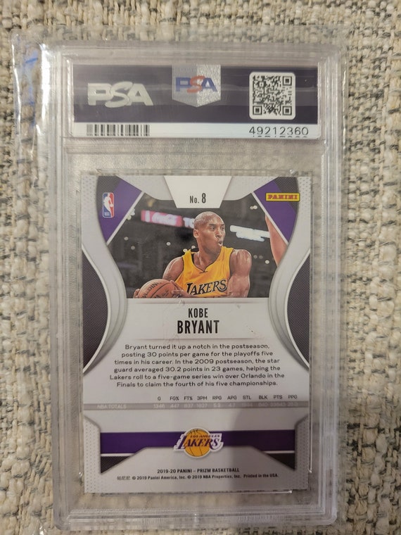 2019-20 Panini Prizm Kobe Bryant Card #8 Graded GEM MINT PSA