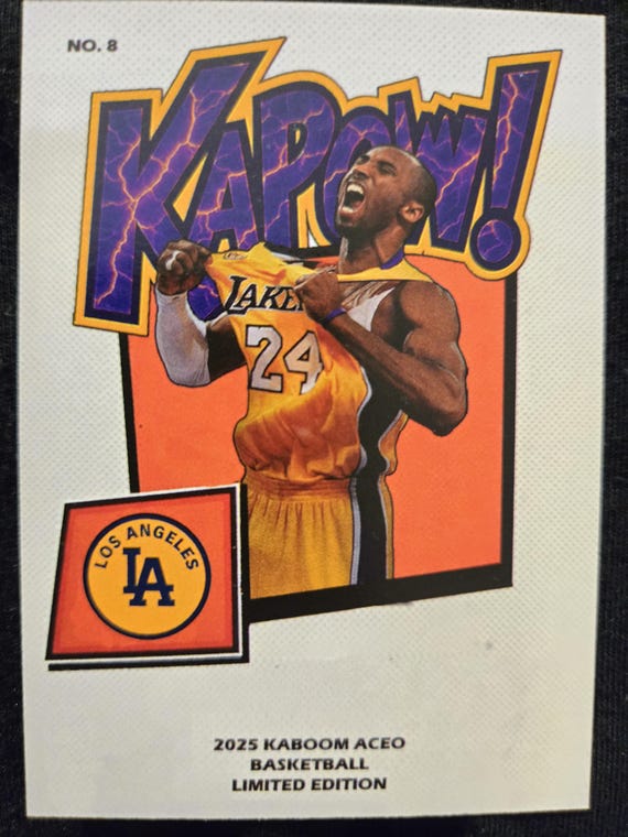 ニュート kakawow スクリプトアートカード /25 2025 Kobe Bryant Custom KAPOW KABOOM Style Basketball Card Limited