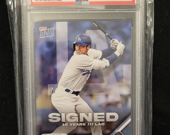 2024 Topps Now Shohei Ohtani first LA Dodgers card signed contract Gem Mint PSA 10 OS-21