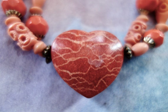 Vintage Coral Heart Necklace (Gump)