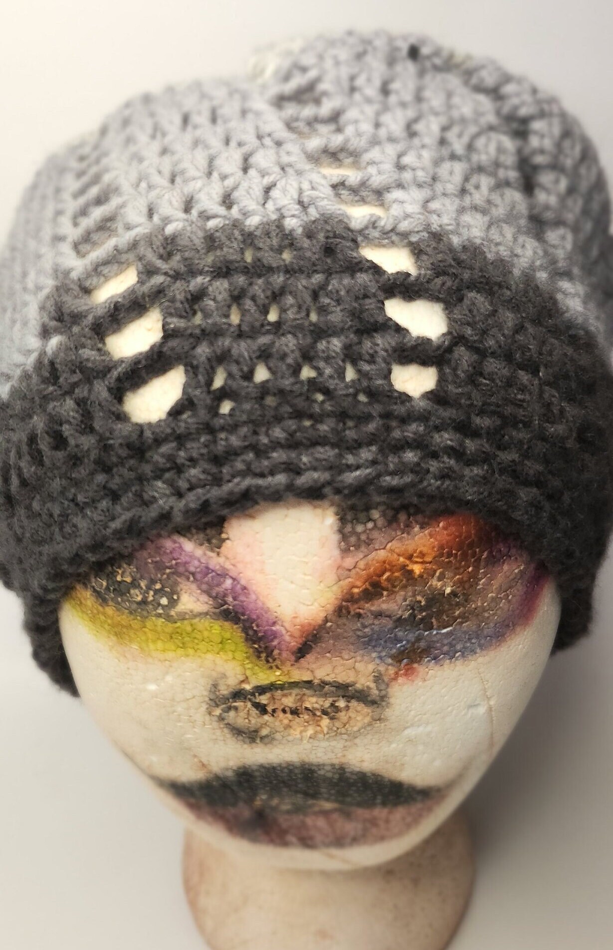 Gray and Black Winter Hat / Beanie - Etsy