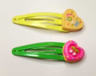 Kawaii Hearts Seamless Hair Clips - 4pcs