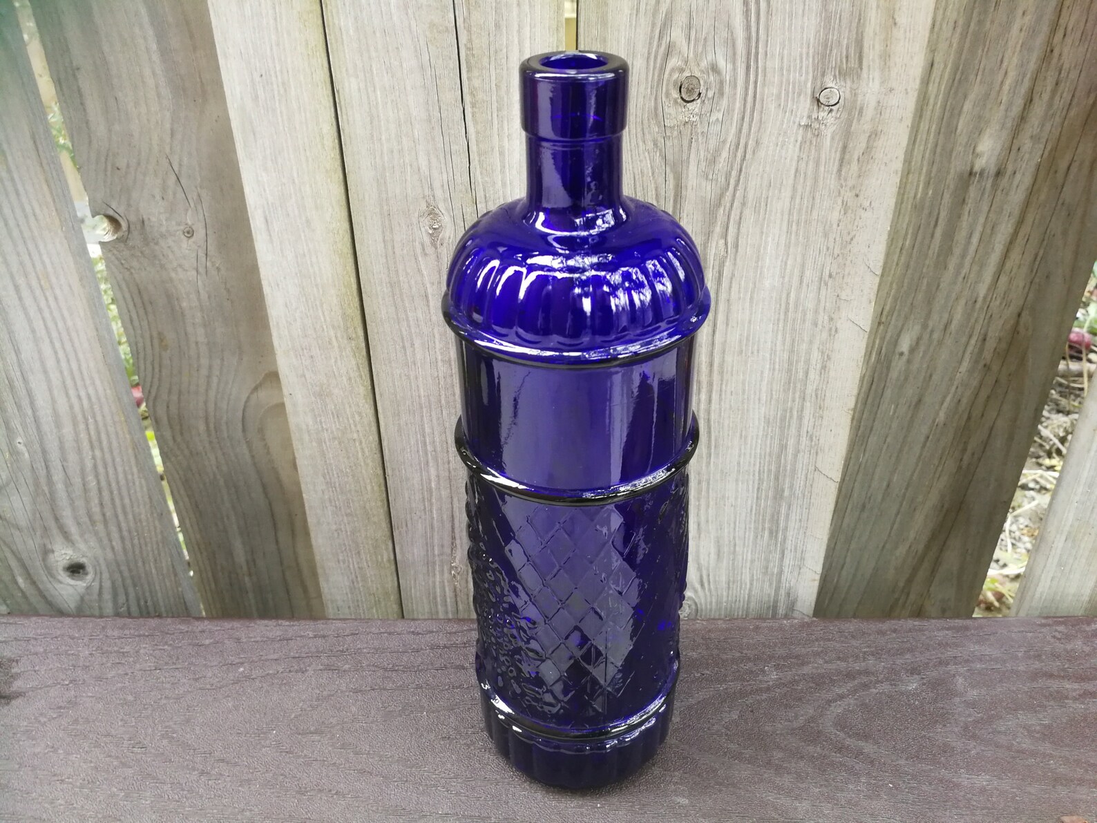 Cobalt Blue Glass Bottle Decorative Collectible Cobalt Blue Etsy