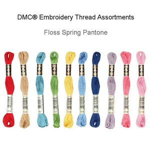 DMC Embroidery Thread Assortments - 10 Colors  - 30 Skeins - Spring Collection