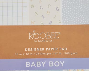 Baby Boy Printed Cardstock - 12" X 12" - 50 sheets