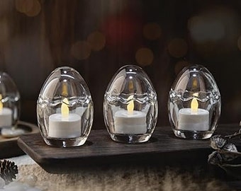 6 Pack Glass Eggs - Easter - Eggs -Clear - Votives