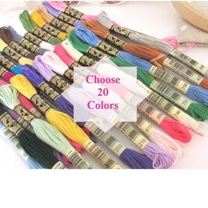 20 Skeins of DMC  - Made in France -  Original DMC - You pick the colors - 456 colors available