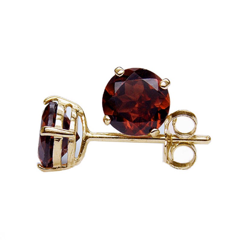 4mm FACETED ROUND GENUINE AAA ORANGE CARNELIAN 925 STERLING SILVER STUD EARRINGS