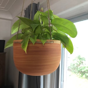 Hanging Ceramic Planter, Modern Pottery Planter, with or without drain 4 inch, 6 inch, 8 inch, 10 inch, indoor/outdoor, yellow