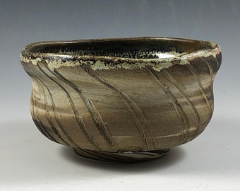 Chawan, Handmade bowl, thrown/altered bowl, pottery bowl, tea bowl, 3" tall x 5" wide, made by Matthew Mulholland, Quebec Canada