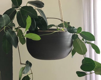 Hanging Ceramic Planter, Modern Pottery Planter, indoor, 4 inch, 6 inch, 8 inch, 10 inch, made in Canada