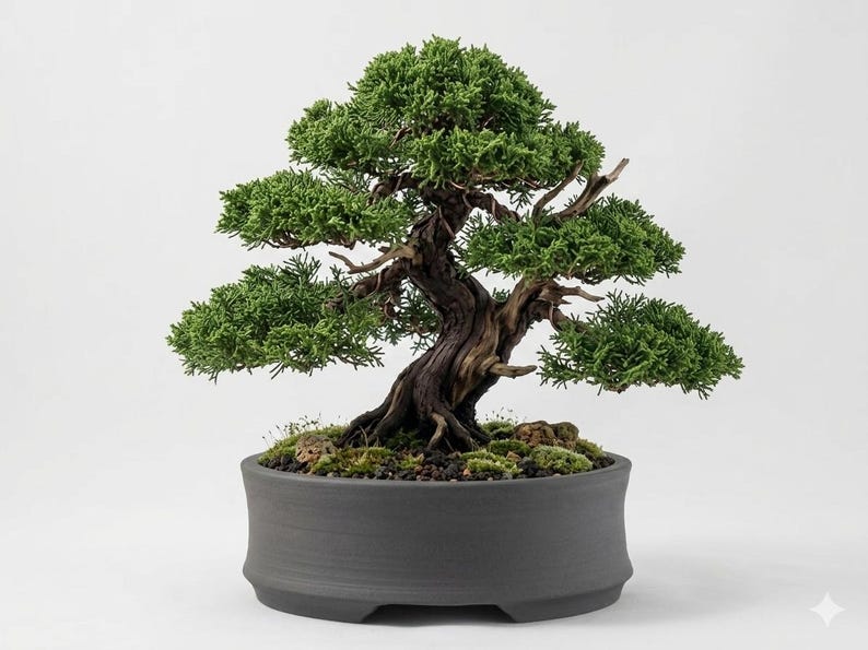 Handmade Dark Gray Bonsai Planter: Customizable Round Ceramic Pot, US tariff exempt image 1