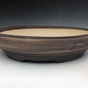 Large Ceramic Bonsai Planter: Handmade Round Succulent Pot, Made in Canada